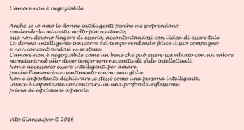L'amore non è negoziabile