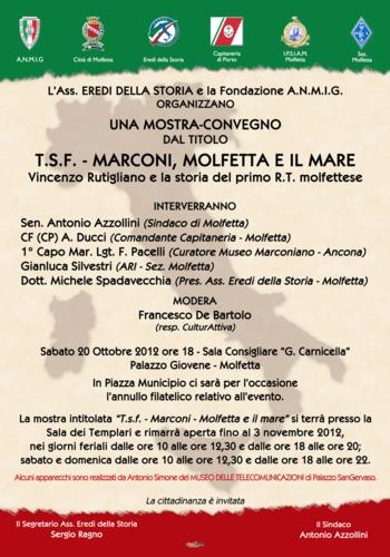 Sabato 20 Ottobre presso la Sala Carnicella mostra-convegno organizzata dall Ass. Eredi della storia